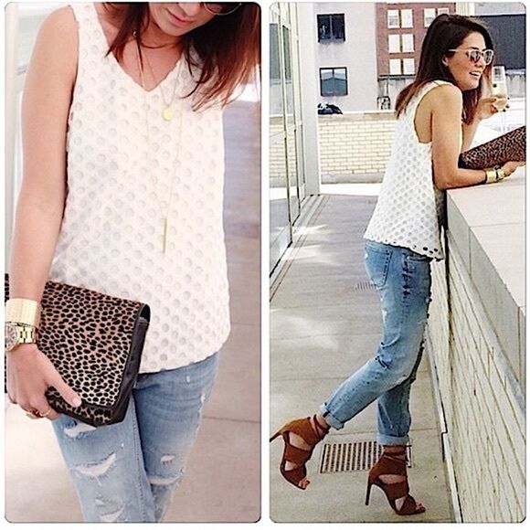 Like New Anthropologie Sunday in Brooklyn Circle Lace Tank Top - Picture 3 of 4